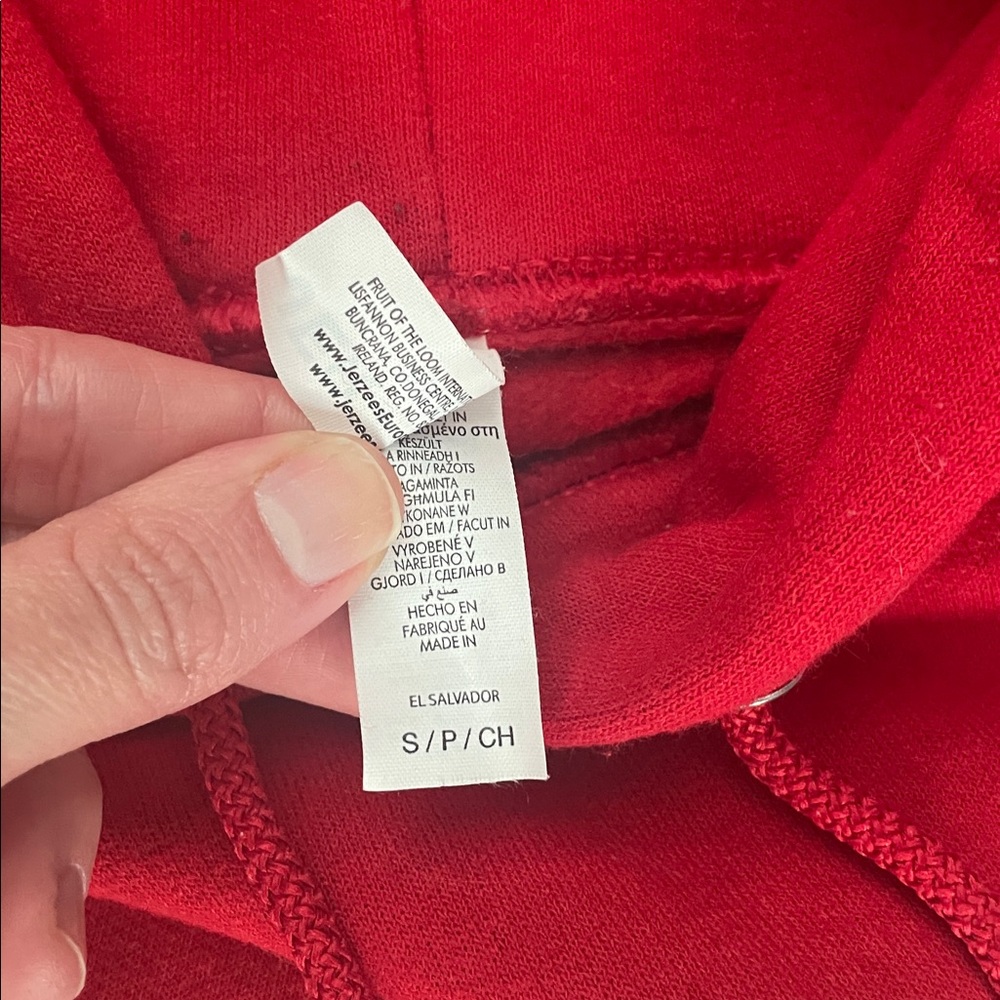 GXVE Beauty by Gwen Stefani Red and White Oversized Hoodie Sz S - Picture 5 of 9